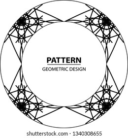 Graphic ornament. Vector pattern. Abstract geometric frame. Circles abstract background