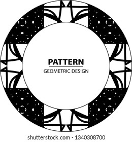 Graphic ornament. Vector pattern. Abstract geometric frame. Circles abstract background