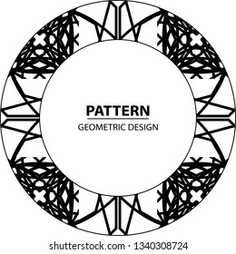 Graphic ornament. Vector pattern. Abstract geometric frame. Circles abstract background