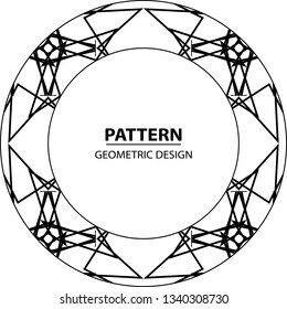 Graphic ornament. Vector pattern. Abstract geometric frame. Circles abstract background