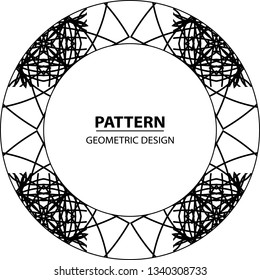 Graphic ornament. Vector pattern. Abstract geometric frame. Circles abstract background