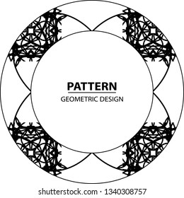 Graphic ornament. Vector pattern. Abstract geometric frame. Circles abstract background