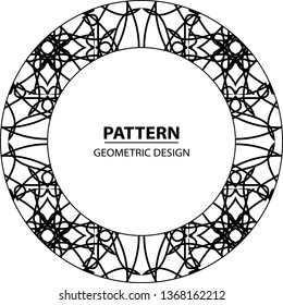 Graphic ornament. Vector pattern. Abstract geometric frame. Circles abstract background.