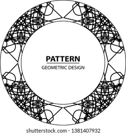 Graphic ornament. Vector pattern. Abstract geometric frame. Circles abstract background 