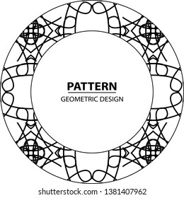 Graphic ornament. Vector pattern. Abstract geometric frame. Circles abstract background 