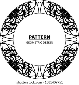 Graphic ornament. Vector pattern. Abstract geometric frame. Circles abstract background 