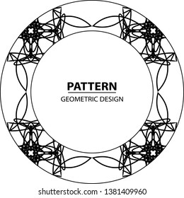Graphic ornament. Vector pattern. Abstract geometric frame. Circles abstract background 