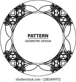 Graphic ornament. Vector pattern. Abstract geometric frame. Circles abstract background 