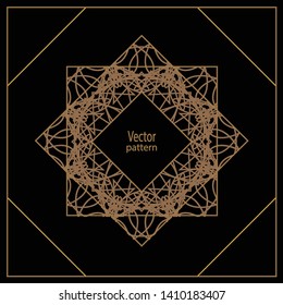 Graphic ornament. Vector pattern. Abstract geometric frame. Circles abstract background.