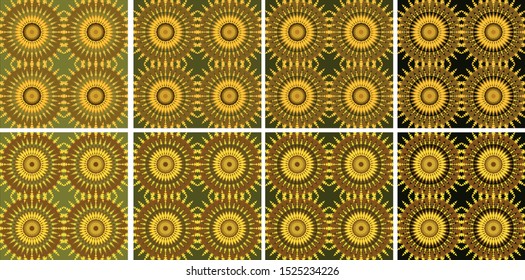 Graphic ornament for wallpaper in different colors