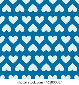 Graphic ornamental tile, vector repeated pattern made using love hearts. Valentine day theme abstract seamless texture can be used as wallpaper and in textile design.