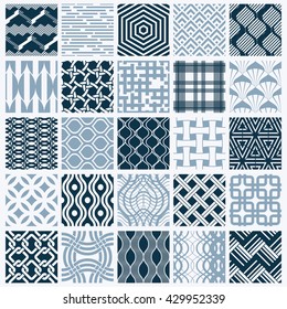 Graphic ornamental tiles collection, set of monochrome vector repeated patterns. Vintage art abstract textures can be used as wallpapers.