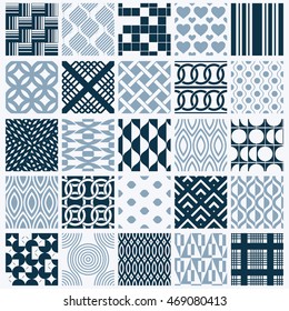 Graphic ornamental tiles collection, set of monochrome vector repeated patterns. Vintage art abstract textures can be used as wallpapers.