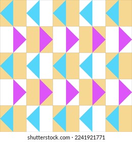 Graphic ornament.Triangle.Seamless pattern.Vector illustration.Image on white and colored background.