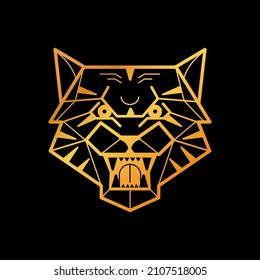 Graphic outline icon tiger head design element.
