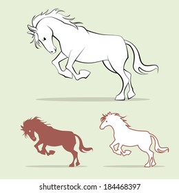 graphic outline image of horse, illustration image