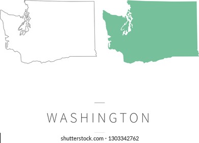 Graphic outline of Washington