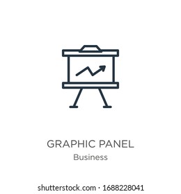 Graphic panel icon. Thin linear graphic panel outline icon isolated on white background from business collection. Line vector sign, symbol for web and mobile