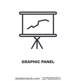 graphic panel icon.Thin line graphic panel icon from business collection. Outline vector isolated on white background. Editable graphic panel symbol can be used web and mobile