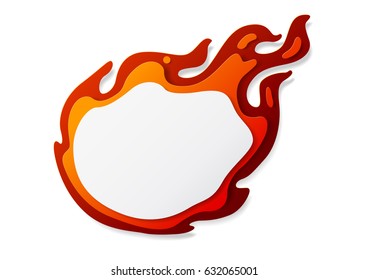 graphic paper cut fire, vector
