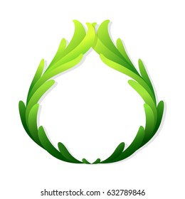 graphic paper cut frame leaf, vector
