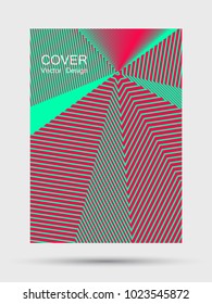 Graphic party flyer design with green red hipster digital background. Balanced annual report cover trendy background. Halftone texture lines gradient banner. Corporate report or party poster template.