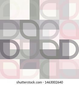 Graphic pattern with abstract geometric shapes. Different shades of grey and pink color. Vector illustration