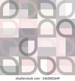 Graphic pattern with abstract geometric shapes. Different shades of grey and pink color. Vector illustration