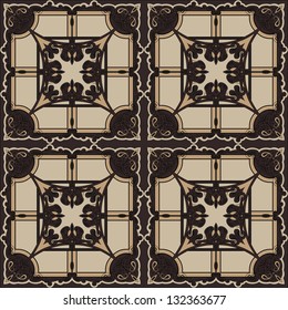 Graphic pattern of arbitrary lines and oriental ornaments
