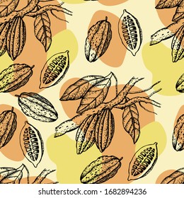 Graphic pattern Cocoa. Vector illustration. Manual graphics. Suitable for decorating various surfaces.