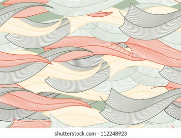 graphic pattern of feathers in retro colors