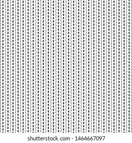 Graphic pattern with marks and dots arranged altenately and linearly. Textile. Paper. Monochrome. Vector illustration.