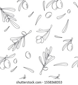 Graphic  seamless pattern with olives