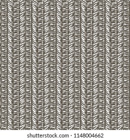 Graphic pattern with parallel stripes differentiated by the type of hatching.  Rough blanket texture. Monochrome striped textured background. Vector illustration.