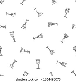 
Graphic pattern with polygonal glasses. Minimalistic linear background