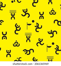 
graphic pattern with primitives on yellow