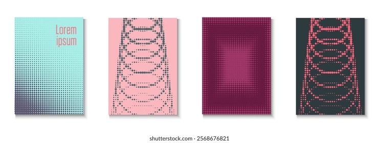 Graphic Pattern Set. Modern Shapes In Tech Layout. Dynamic Design For Hipster Folder. Music Flyer. Minimalist Abstract Texture. Geometric Halftone Cover. Trendy Graphic Pattern