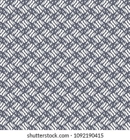 Graphic pattern in white and blue with a braided aspect. Abstract geometric decorative background. Vector illustration.