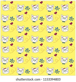 graphic pattern from white cats