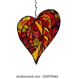 Graphic patterns of heart.  Happy Valentine's Day. Vector