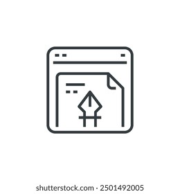 Graphic Pen File icon, vector illustration