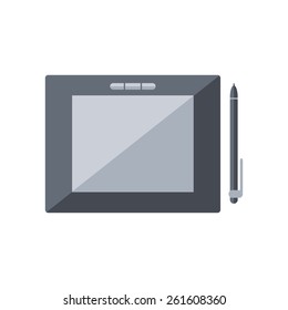 Graphic pen tablet. Isolated icon pictogram. Eps 10 vector illustration.