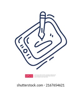 Graphic Pen Tablet and Stylus Doodle Icon