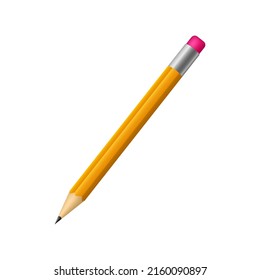 Graphic Pencil. 3D Item on White Background. Vector illustration