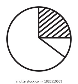 graphic pie chart icon over white background, line style, vector illustration