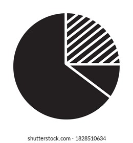 icono de gráfico circular gráfico sobre fondo blanco, estilo de silueta, ilustración vectorial