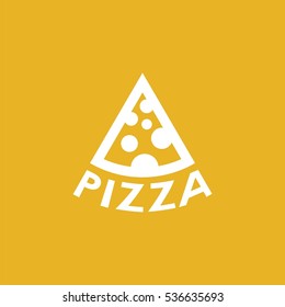  graphic piece of pizza. Modern logo design. Vector illustration