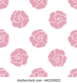 graphic pink flowers seamless pattern