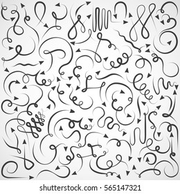 graphic plan arrow pointers vector symbols curve