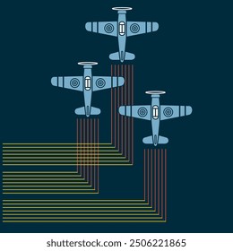 graphic of planes flying in a squadron